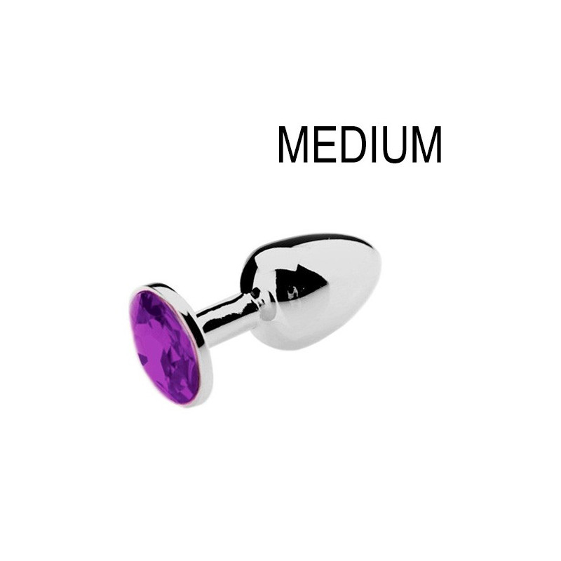 Generique Plug Bijou Strass Violet - MEDIUM 7 x 3.4cm